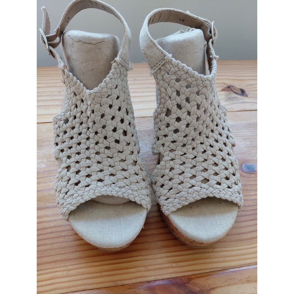 90s Y2k Crochet New  Mudd Boho  Cork Wedge‎ Sz 6